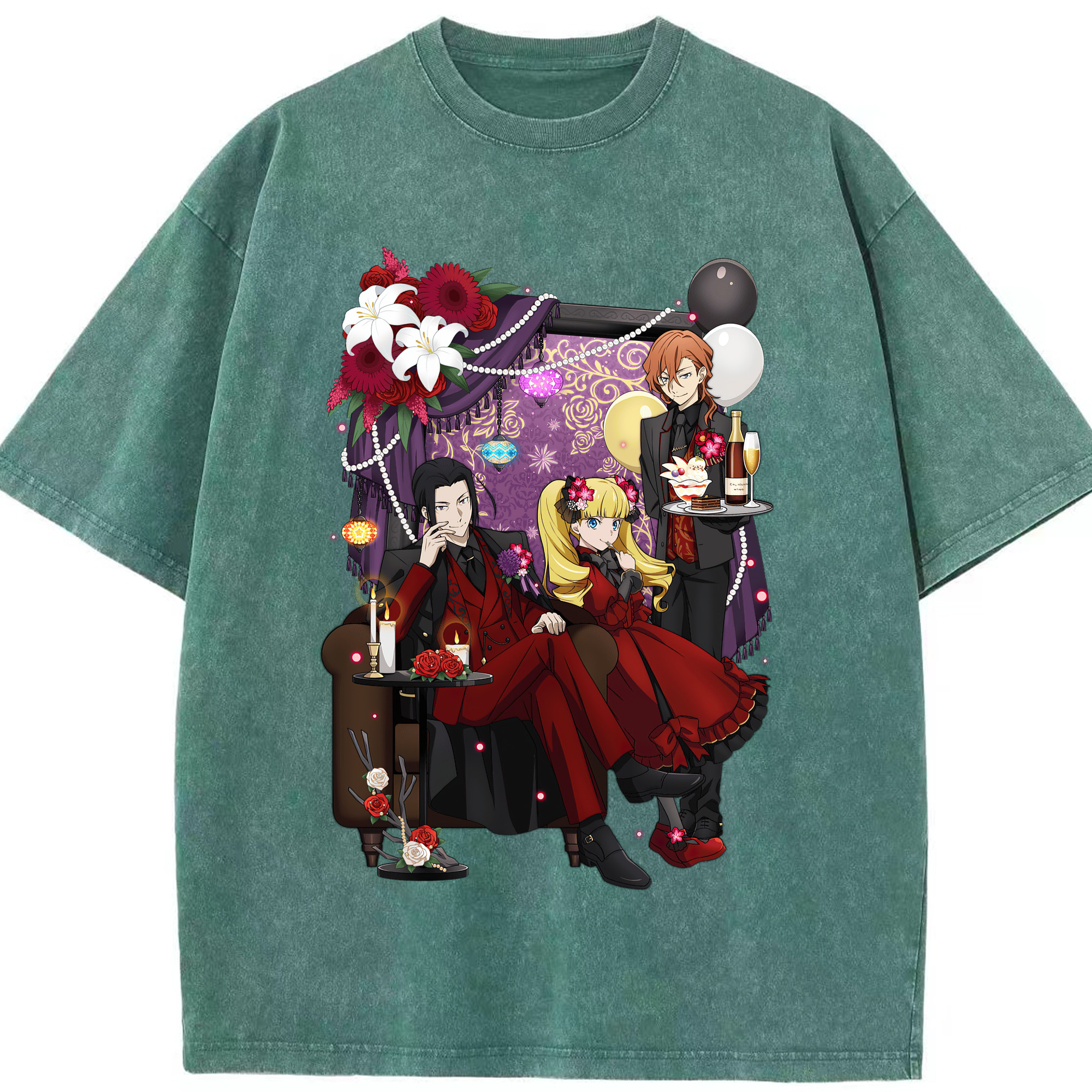 （画像用） 文豪ストレイドッグス Bungo Stray Dogs 綿100% ヴィンテージ風 半袖Tシャツ（フロントプリント）